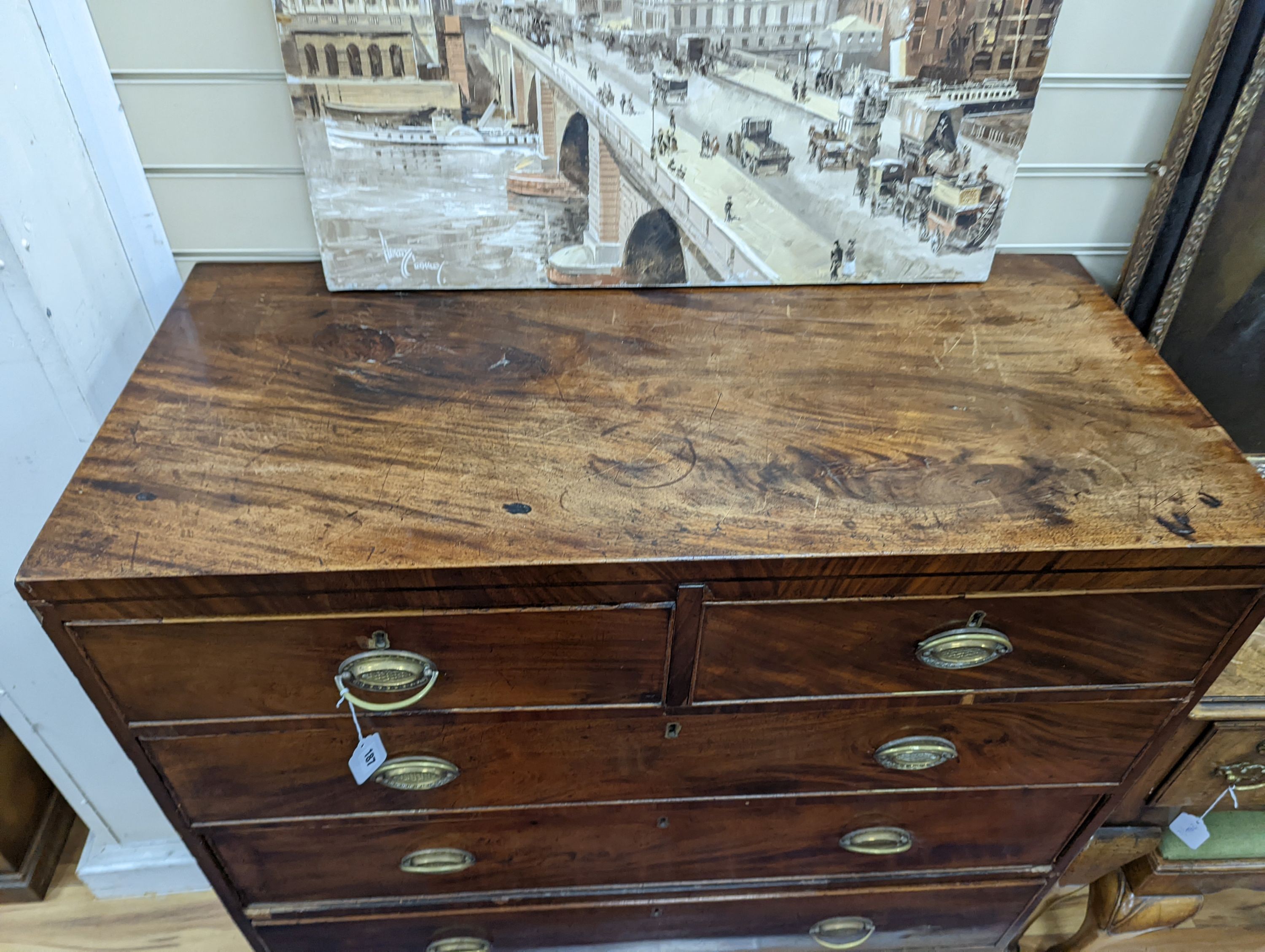 A George IV mahogany chest, width 105cm, depth 49cm, height 104cm